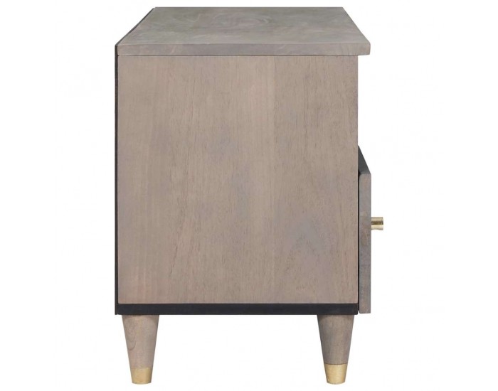 Sonata H ТВ шкаф с чекмедже с рафт Сив и златен 100 x 33.5 x 46 см