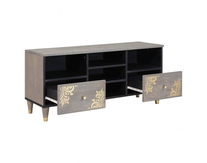 Sonata H ТВ шкаф с чекмедже с рафт Сив и златен 100 x 33.5 x 46 см