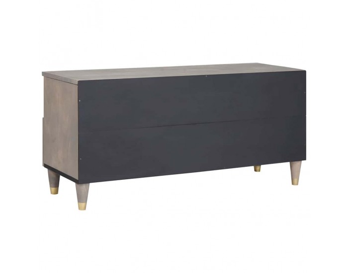 Sonata H ТВ шкаф с чекмедже с рафт Сив и златен 100 x 33.5 x 46 см