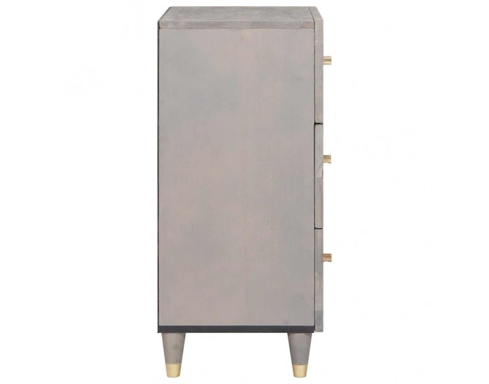Sonata H Служебен шкаф с чекмедже с рафт Сив и златен 40 x 33.5 x 75 см