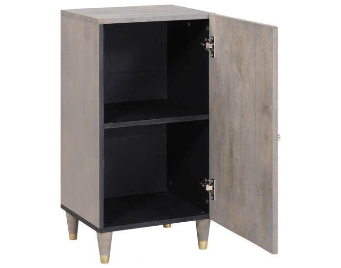 Sonata H Служебен шкаф с рафт с врата Сив и златен 40 x 33.5 x 75 см
