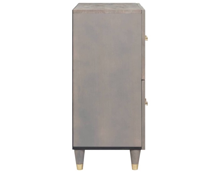 Sonata Bufet cu raft Gri și Aur 60 x 33 x 75 cm Lemn de mango solid