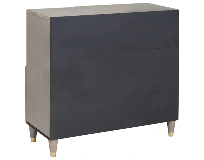 Sonata H Служебен шкаф с рафт с врата Сив и златен 80 x 33.5 x 75 см