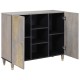 Sonata Bufet Gri și Aur 90 x 33 x 75 cm Lemn de mango solid