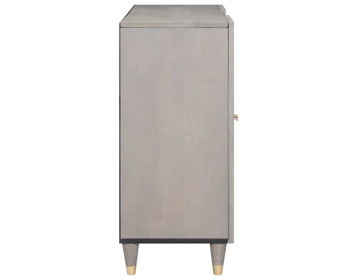 Sonata Bufet Gri și Aur 90 x 33 x 75 cm Lemn de mango solid