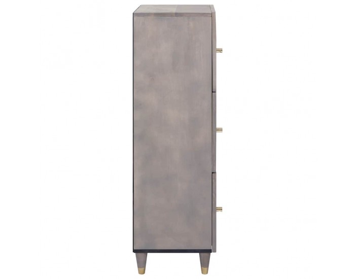 Sonata H Висок шкаф с чекмедже с рафт Сив и златен 40 x 33.5 x 110 см