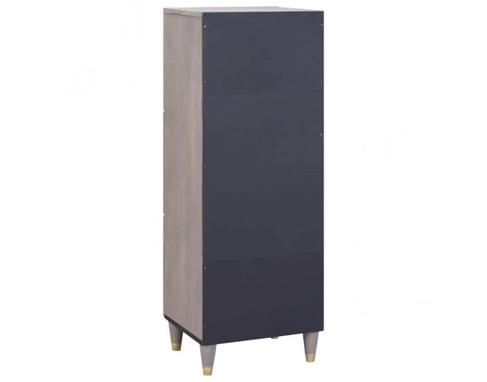 Sonata H Висок шкаф с чекмедже с рафт Сив и златен 40 x 33.5 x 110 см