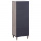 Sonata H Висок шкаф с чекмедже с рафт Сив и златен 40 x 33.5 x 110 см