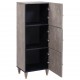 Sonata H Висок шкаф с чекмедже с рафт Сив и златен 40 x 33.5 x 110 см