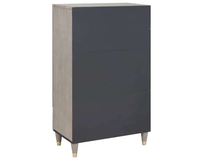 Sonata H Висок шкаф с рафт с врата Сив и златен 60 x 33.5 x 100 см