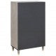Sonata H Висок шкаф с рафт с врата Сив и златен 60 x 33.5 x 100 см