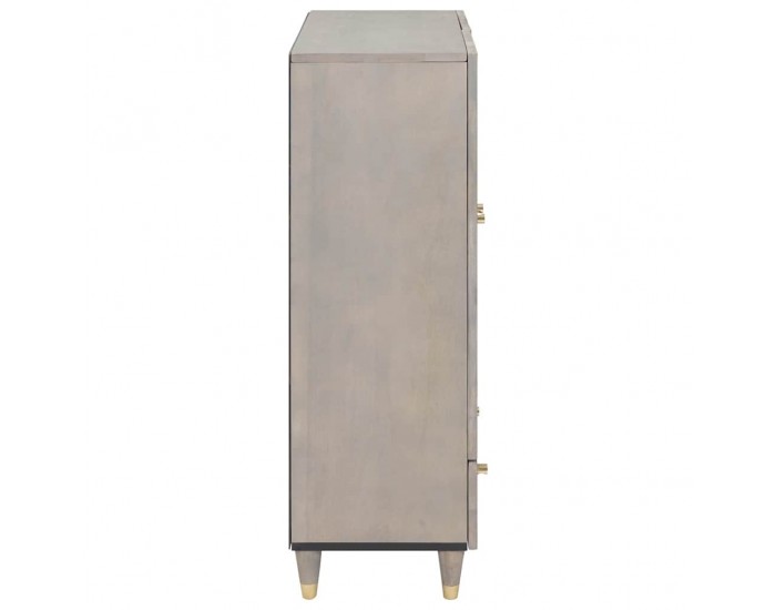 Sonata H Висок шкаф с рафт с врата Сив и златен 60 x 33.5 x 100 см