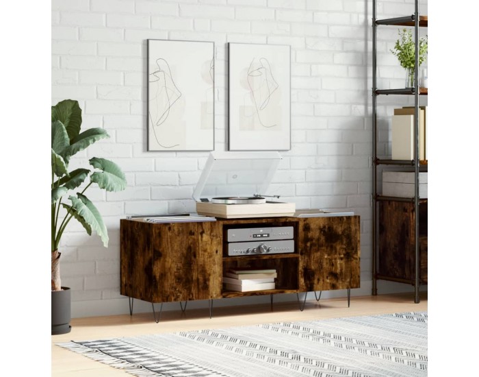 Sonata H Шкаф за винилови плочи опушен дъб 121x38x48 см инженерно дърво