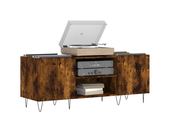 Sonata Dulap pentru discuri stejar afumat 121x38x48 cm, lemn prelucrat