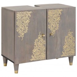 Sonata H Шкаф за мивка за баня със съхранение Сив 62 x 33 x 58 см - Dulapuri de baie