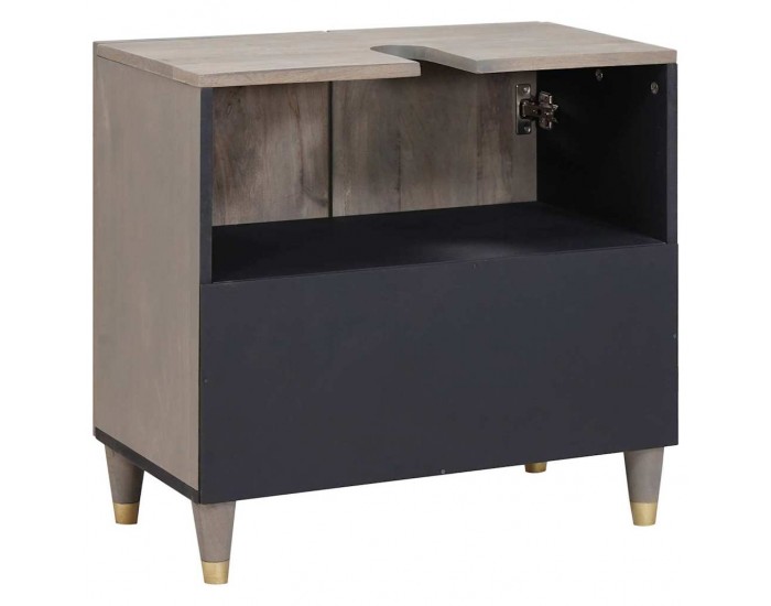 Sonata H Шкаф за мивка за баня със съхранение Сив 62 x 33 x 58 см