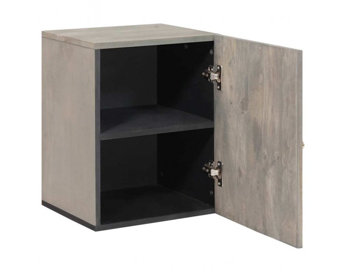 Sonata H Банен стенен шкаф със съхранение с врата Сив 38 x 33 x 48 см