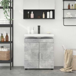 Sonata H Шкаф за баня с мивка с врата TULUM Бетонно сиво 60 x 34 x 63 см - Dulapuri de baie
