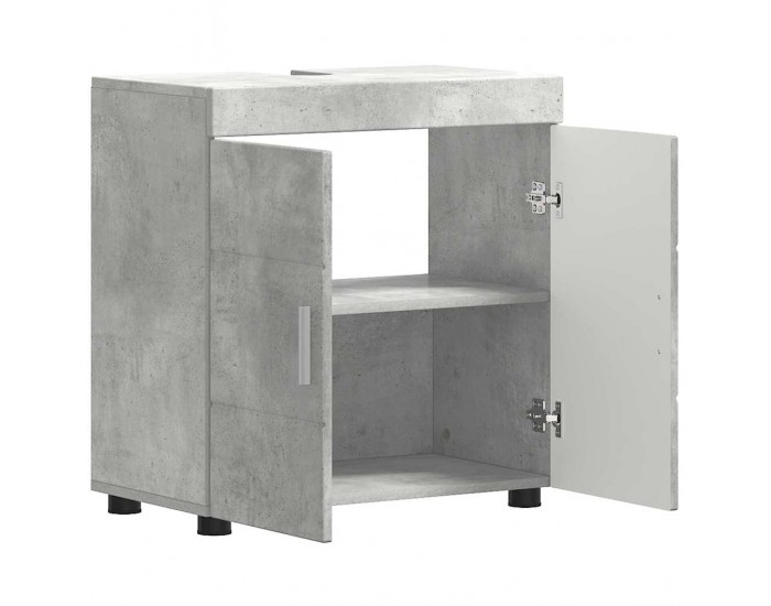 Sonata H Шкаф за баня с мивка с врата TULUM Бетонно сиво 60 x 34 x 63 см