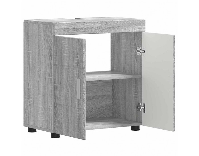 Sonata H Шкаф за баня с мивка с врата TULUM Сив сонома 60 x 34 x 63 см
