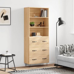 Sonata H Висок шкаф, дъб сонома, 69,5x34x180 см, инженерно дърво - Living
