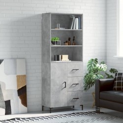Sonata H Висок шкаф, бетонно сив, 69,5x34x180 см, инженерно дърво - Corpuri, vitrine, biblioteci modulare