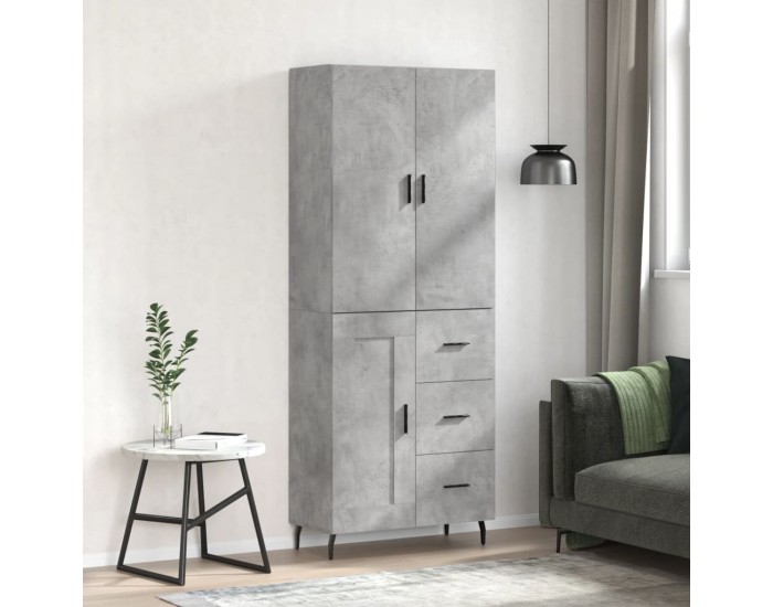 Sonata H Висок шкаф, бетонно сив, 69,5x34x180 см, инженерно дърво
