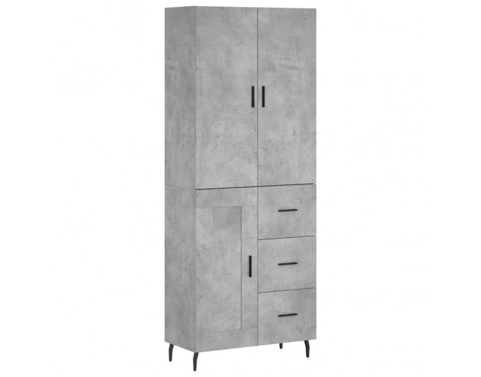 Sonata H Висок шкаф, бетонно сив, 69,5x34x180 см, инженерно дърво