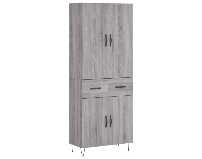 Sonata Dulap înalt, gri sonoma, 69,5x34x180 cm, lemn compozit