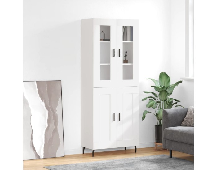 Sonata Dulap înalt, alb, 69,5x34x180 cm, lemn compozit