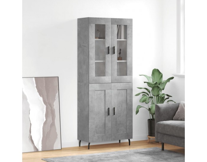 Sonata H Висок шкаф, бетонно сив, 69,5x34x180 см, инженерно дърво