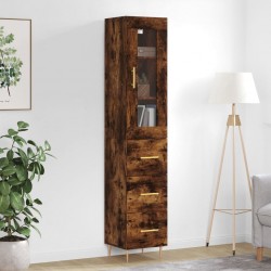 Sonata H Висок шкаф, опушен дъб, 34,5x34x180 см, инженерно дърво - Living