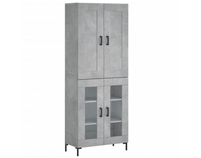 Sonata H Висок шкаф, бетонно сив, 69,5x34x180 см, инженерно дърво