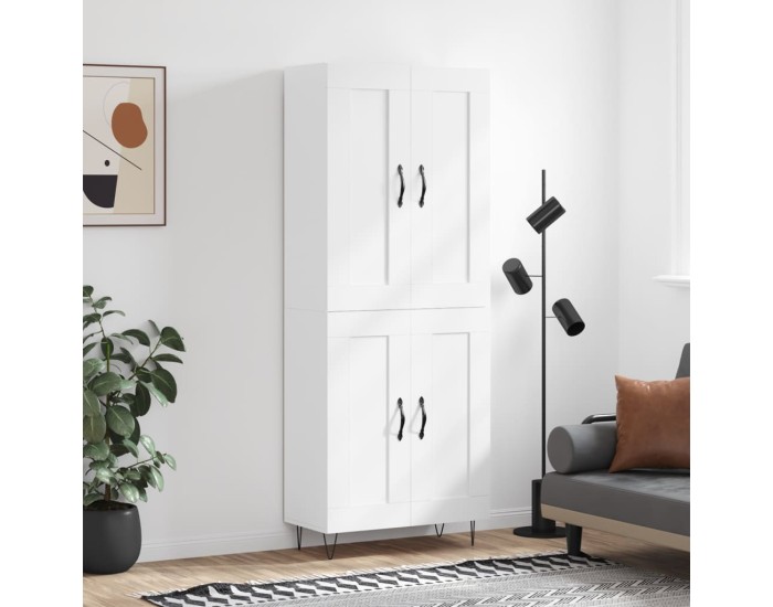 Sonata Dulap înalt, alb, 69,5x34x180 cm, lemn compozit