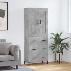 Sonata H Висок шкаф, бетонно сив, 69,5x34x180 см, инженерно дърво - Corpuri, vitrine, biblioteci modulare