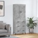 Sonata H Висок шкаф, бетонно сив, 69,5x34x180 см, инженерно дърво