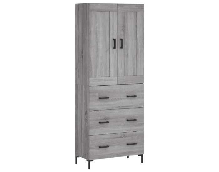 Sonata Dulap înalt, gri sonoma, 69,5x34x180 cm, lemn compozit