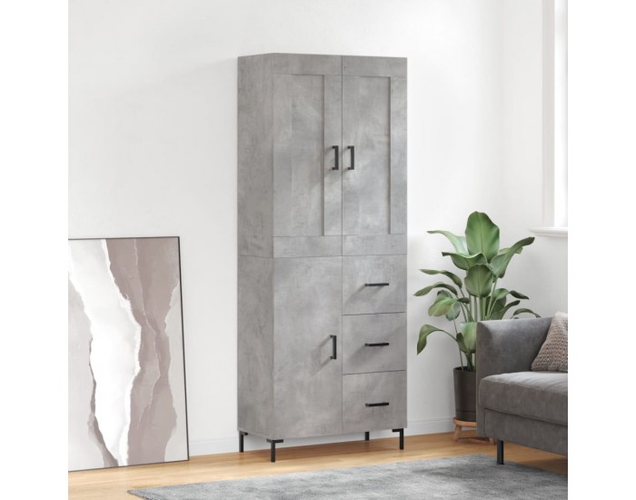 Sonata H Висок шкаф, бетонно сив, 69,5x34x180 см, инженерно дърво