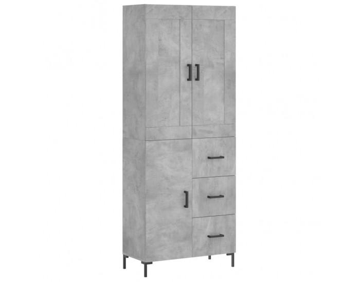 Sonata H Висок шкаф, бетонно сив, 69,5x34x180 см, инженерно дърво