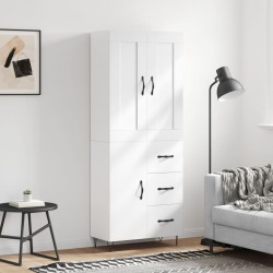 Sonata H Висок шкаф, бял, 69,5x34x180 см, инженерно дърво - Living