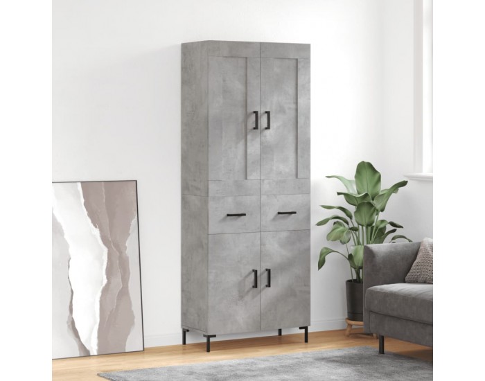 Sonata Dulap înalt, gri beton, 69,5x34x180, lemn compozit