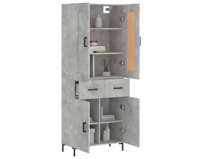 Sonata Dulap înalt, gri beton, 69,5x34x180, lemn compozit