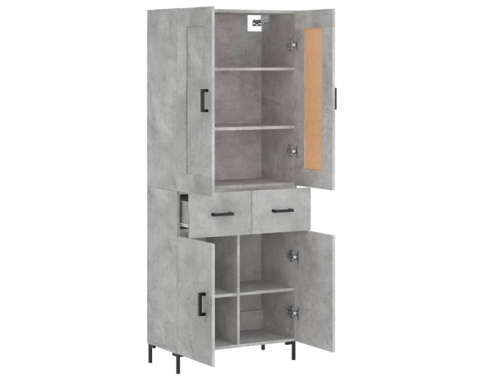 Sonata Dulap înalt, gri beton, 69,5x34x180, lemn compozit