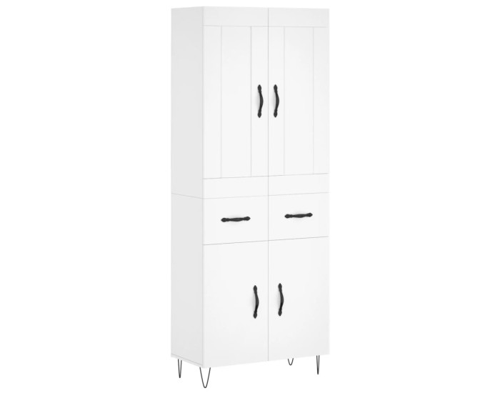 Sonata Dulap înalt, alb, 69,5x34x180 cm, lemn compozit