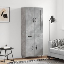 Sonata H Висок шкаф, бетонно сив, 69,5x34x180 см, инженерно дърво - Corpuri, vitrine, biblioteci modulare