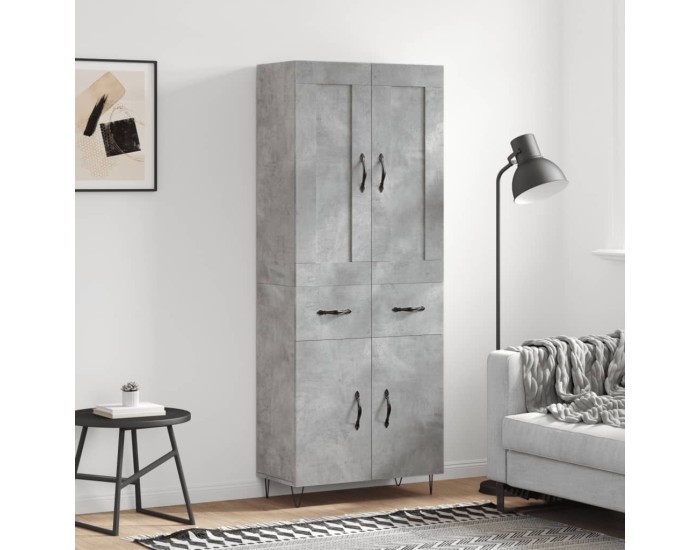 Sonata Dulap înalt, gri beton, 69,5x34x180, lemn compozit