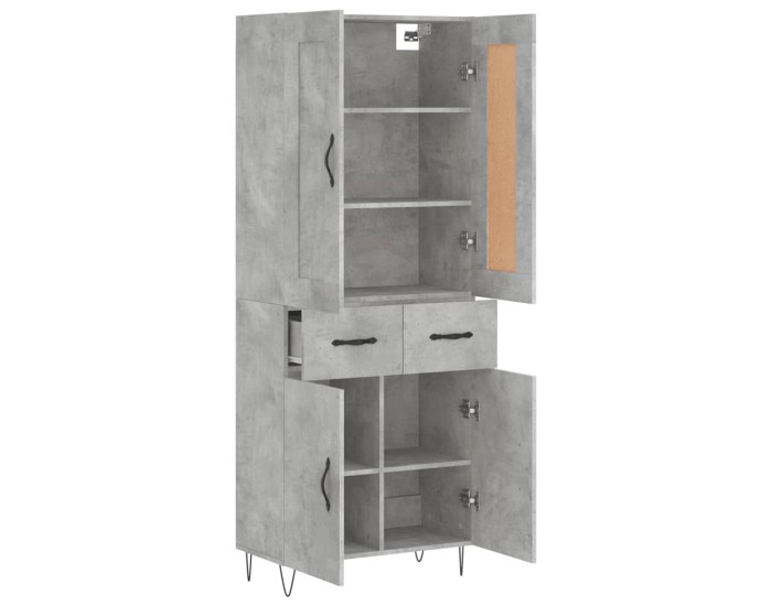 Sonata Dulap înalt, gri beton, 69,5x34x180, lemn compozit