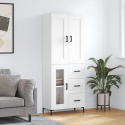Sonata H Висок шкаф, бял, 69,5x34x180 см, инженерно дърво - Living