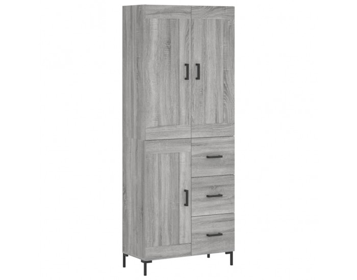 Sonata H Висок шкаф, сив сонома, 69,5x34x180 см, инженерно дърво