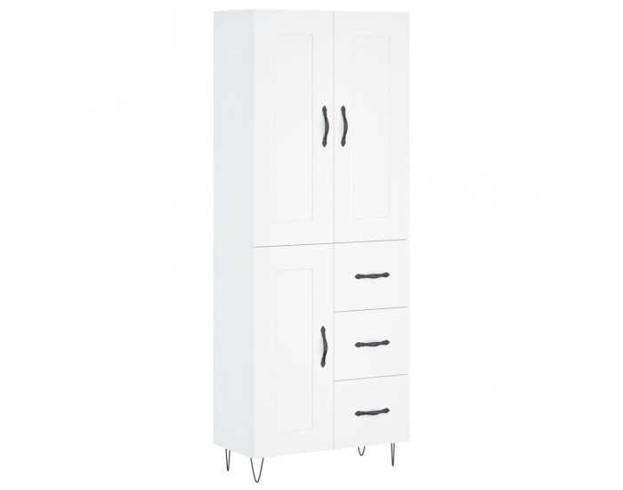 Sonata H Висок шкаф, бял, 69,5x34x180 см, инженерно дърво